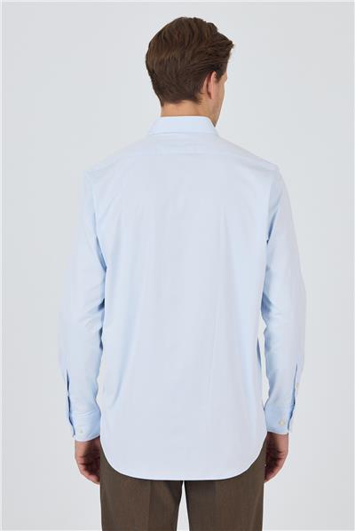 Kol Düz Bez Ayağı Sert Yaka cepli Pamuklu Classic Comfort Fit Gömlek 1004250210