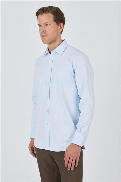 Kol Düz Bez Ayağı Sert Yaka cepli Pamuklu Classic Comfort Fit Gömlek 1004250210