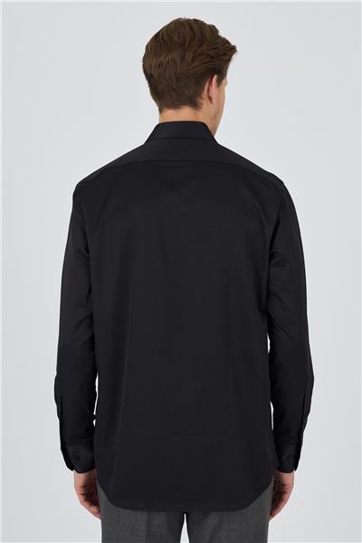 Uzun Kol Düz Bez Ayağı Sert Yaka cepli Pamuklu Classic Comfort Fit Gömlek 1004250210