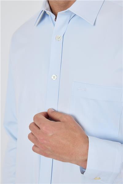 Kol Düz Bez Ayağı Sert Yaka cepli Pamuklu Classic Comfort Fit Gömlek 1004250210