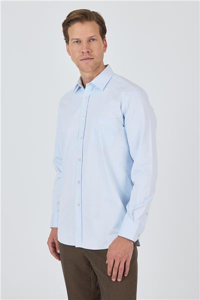 Kol Düz Bez Ayağı Sert Yaka cepli Pamuklu Classic Comfort Fit Gömlek 1004250210