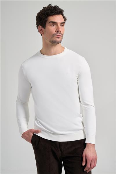 Uzun Kol Düz Örme Bisiklet Yaka Cepsiz Pamuklu Slim Fit Triko 1012245163