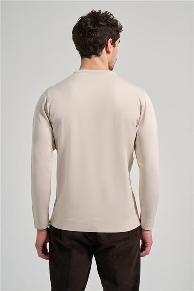 Uzun Kol Düz Örme Bisiklet Yaka Cepsiz Pamuklu Slim Fit Triko 1012245163