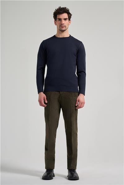 Uzun Kol Düz Örme Bisiklet Yaka Cepsiz Pamuklu Slim Fit Triko 1012245163