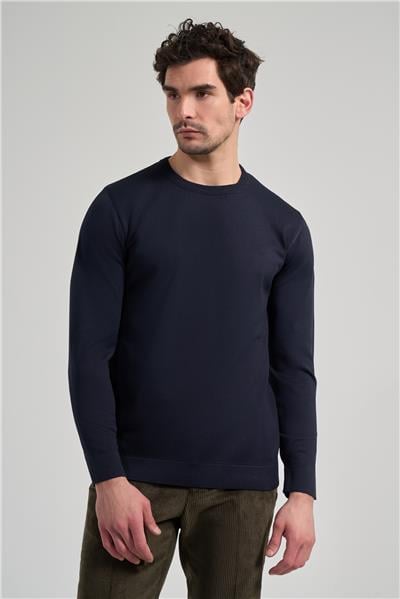 Uzun Kol Düz Örme Bisiklet Yaka Cepsiz Pamuklu Slim Fit Triko 1012245163