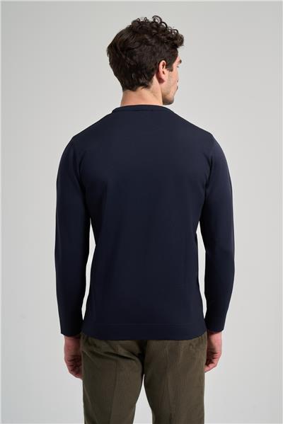 Uzun Kol Düz Örme Bisiklet Yaka Cepsiz Pamuklu Slim Fit Triko 1012245163