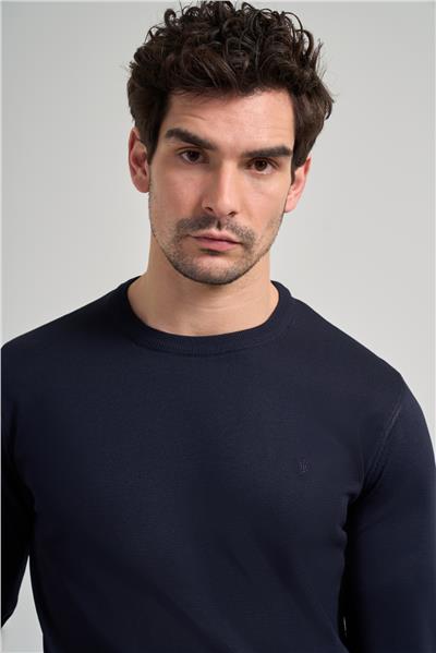 Uzun Kol Düz Örme Bisiklet Yaka Cepsiz Pamuklu Slim Fit Triko 1012245163