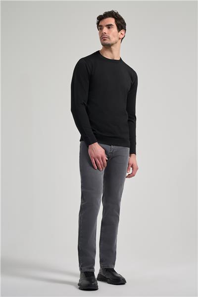 Uzun Kol Düz Örme Bisiklet Yaka Cepsiz Pamuklu Slim Fit Triko 1012245163