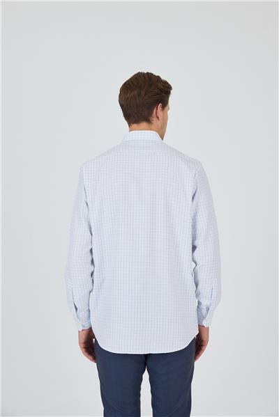 Kol Kareli Desen Bez Ayağı Sert Yaka cepli Pamuklu Classic Comfort Fit Gömlek 1004250176