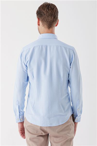 DMT Yaka Uzun Kol Cepsiz Slim Fit Classic Esnek Gömlek 1004230233