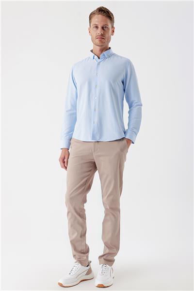 DMT Yaka Uzun Kol Cepsiz Slim Fit Classic Esnek Gömlek 1004230233