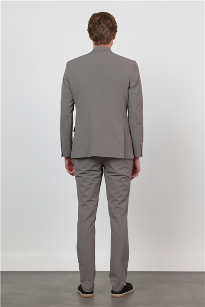 Kendinden Desenli Mono Yaka 6 Drop Slim Fit Takım Elbise 1001260162
