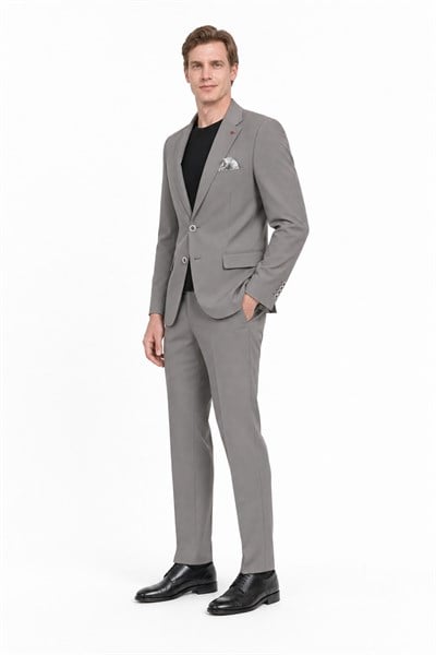 Vizon Mono Yaka 6 Drop Slim Fit Yarım Astar Esnek Takım Elbise 1001260162