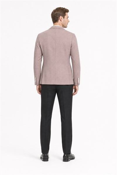 Vizon Örme Kılıç Yaka Malzemesiz Pamuklu 6 Drop Slim Fit Ceket 1002250114