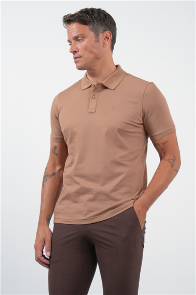 Vizon Polo Yaka Pike Kısa Kol Slim Fit Pamuklu Tişört 1011260170