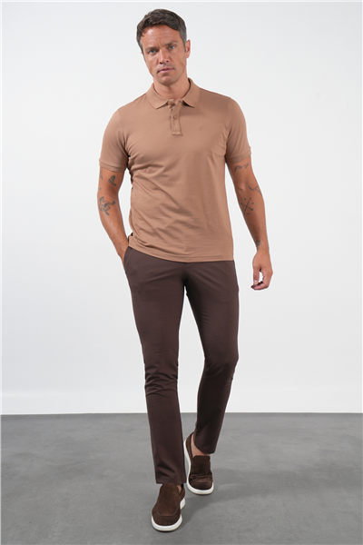 Vizon Polo Yaka Pike Kısa Kol Slim Fit Pamuklu Tişört 1011260170