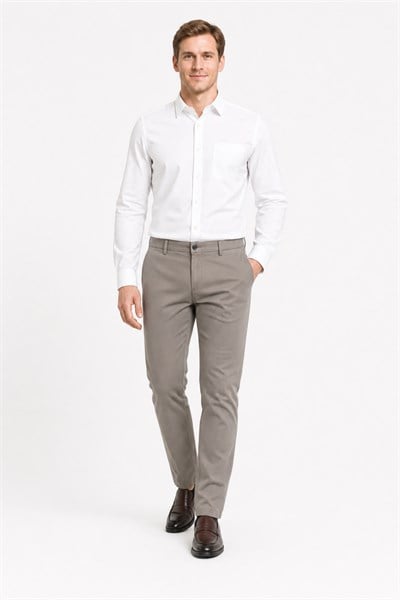 Vizon Yan Cep Comfort Fit Pamuklu Chino Pantolon 1003260172