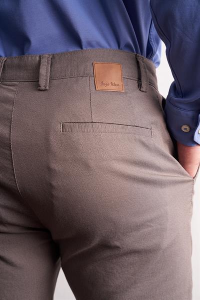 Vizon Yan Cep Düz Paça Pamuklu Slim Fit Chino Casual Pantolon 1003255164