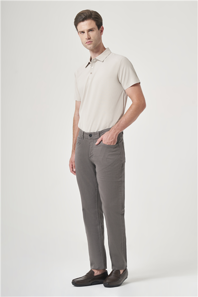 Yeşil 5 Cep Gabardin Slim Fit Pamuklu Denim Jean Kot Pantolon 1003260317