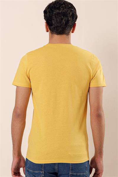 Kısa Kollu Baskılı Suprem Bisiklet Yaka Cepsiz %100 Pamuk Casual Slim T-Shirt 1011230172-S