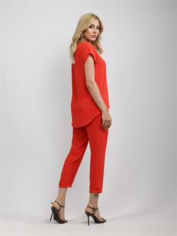 Z1222 Lastikli Havuç Paça Pantolon - Kırmızı