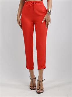 Z1222 Lastikli Havuç Paça Pantolon - Kırmızı