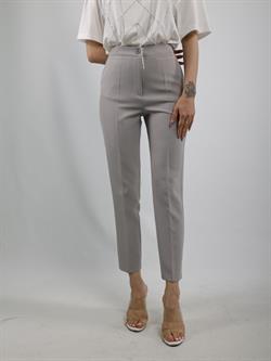 Z1377 Beli Lastikli Kumaş Pantolon - Gri