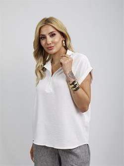 Z1389 İki Düğme Gömlek - Beyaz