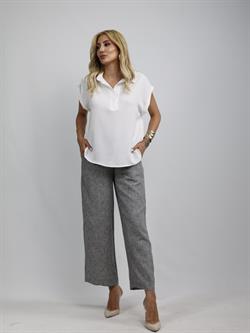 Z1389 İki Düğme Gömlek - Beyaz