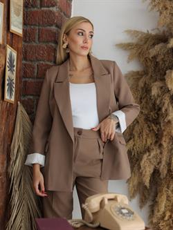 Z1440 Kolu Katlamalı Ceket - Kahve