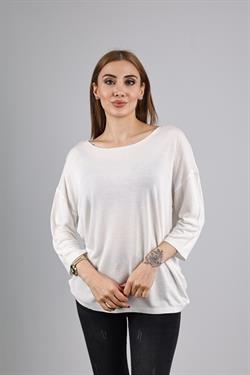 Z1457 Bisiklet Yaka Triko - Ekru