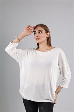 Z1457 Bisiklet Yaka Triko - Ekru