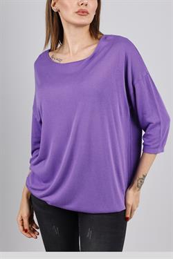 Z1457 Bisiklet Yaka Triko - Mor