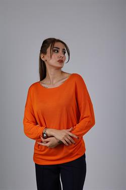 Z1457 Bisiklet Yaka Triko - Oranj