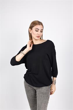 Z1457 Bisiklet Yaka Triko - Siyah