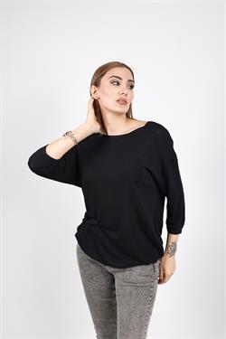 Z1457 Bisiklet Yaka Triko - Siyah