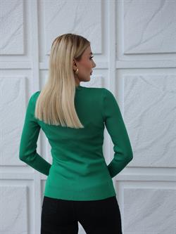 Z1588 Bisiklet Yaka Kazak - B. Yeşil