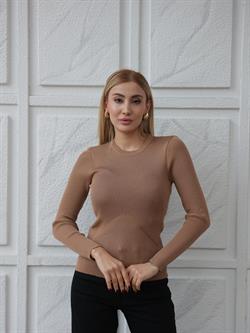 Z1588 Bisiklet Yaka Kazak - Camel