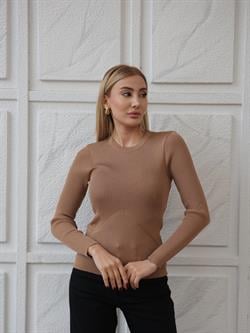 Z1588 Bisiklet Yaka Kazak - Camel