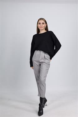 Z1589 173 Bisiklet Yaka Kazak - Siyah