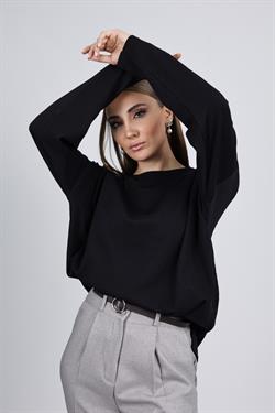 Z1589 173 Bisiklet Yaka Kazak - Siyah