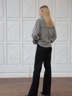 Z1878 Çizgili Gömlek - Siyah/Beyaz