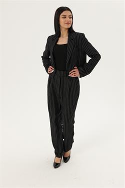 Z2027U Çizgili Ceket - Siyah