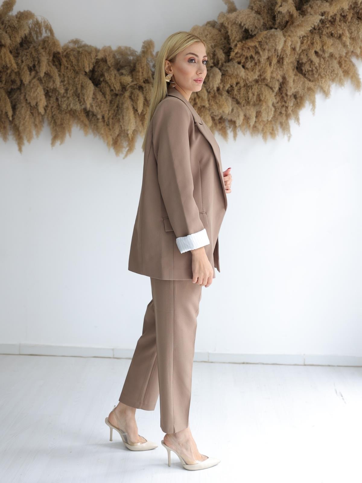 Z1440 Kolu Katlamalı Ceket - Kahve