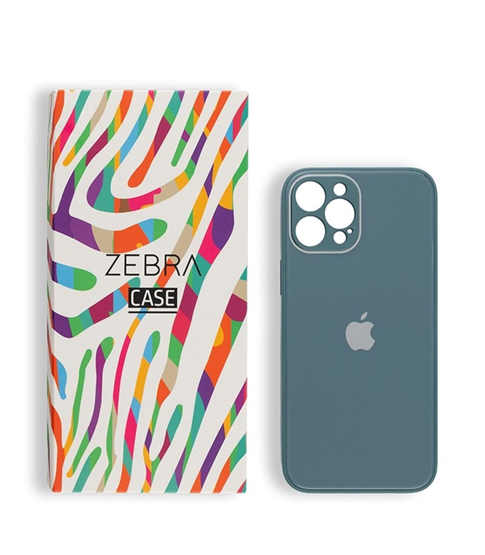Iphone 12 Pro Max Çam Yeşili Glass Serisi Kılıf