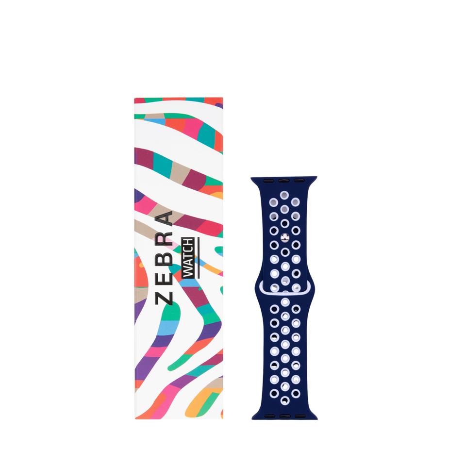 Lacivert Beyaz Apple Watch Spor Kordon 