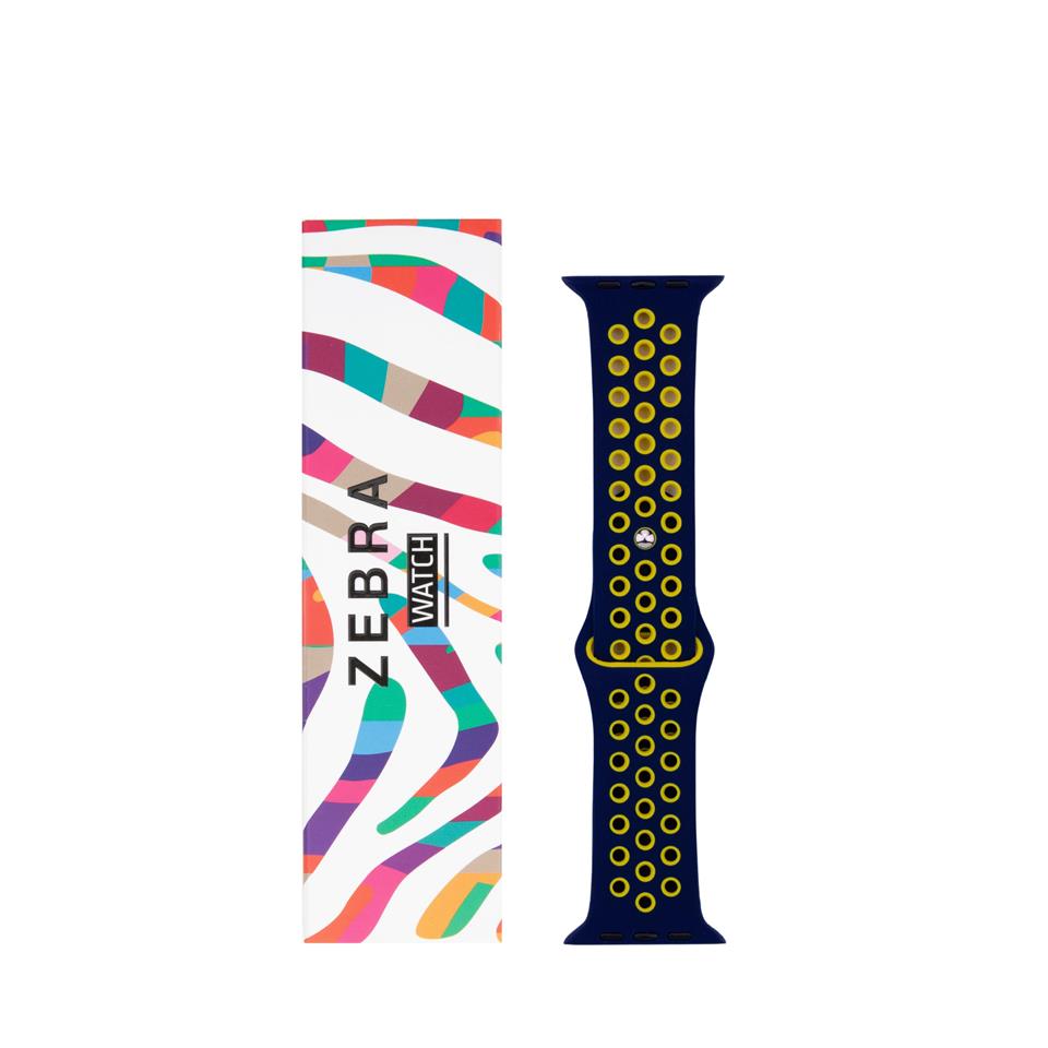 Lacivert Sarı Apple Watch Spor Kordon 