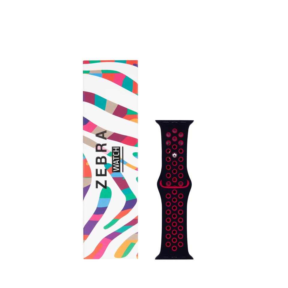 Siyah-Kırmızı Apple Watch Spor Kordon 