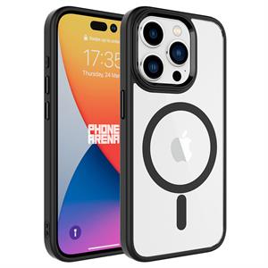 Hibrit Serisi Siyah iPhone 15 Pro Max MagSafe Şeffaf Kılıf