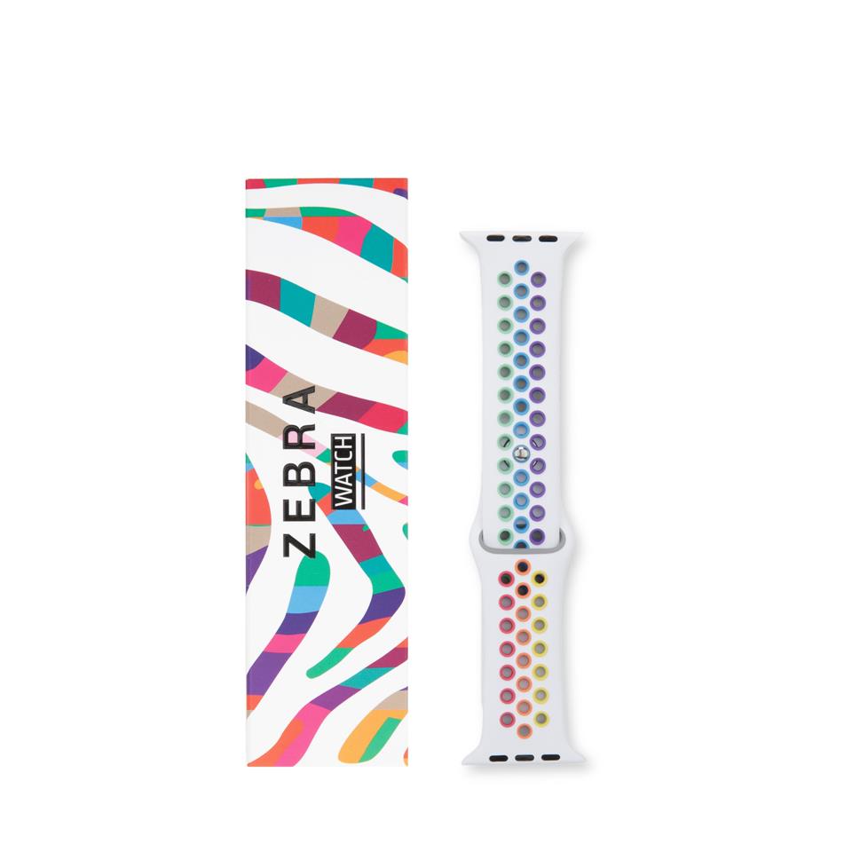 Beyaz-Rainbow Apple Watch Spor Kordon 